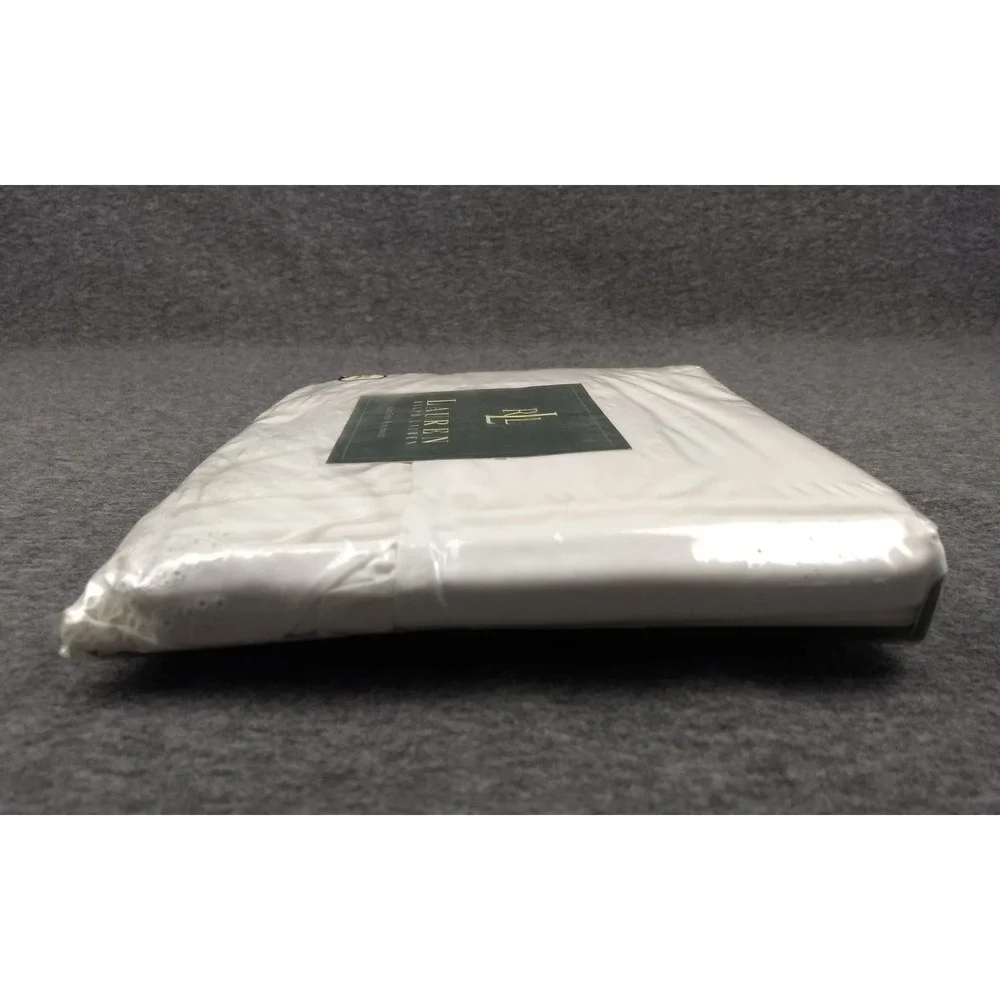 Ralph Lauren Home Twin Flat Sheet Bromley WHITE Eyelet Ruffle Trim USA NOS NEW